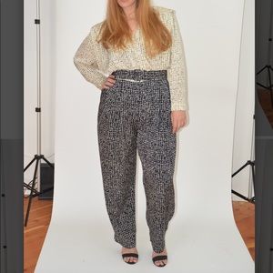 Vintage Liz Claiborne Belted Jumpsuit Abstract